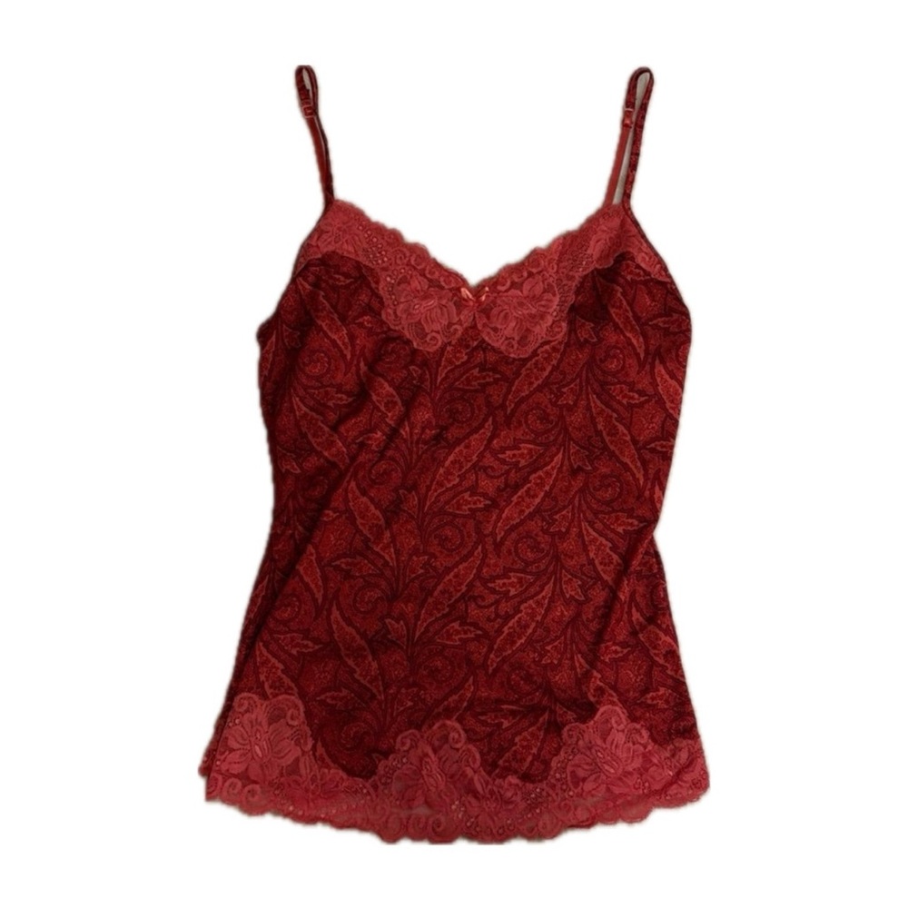 The Limited Red Floral Lace Top